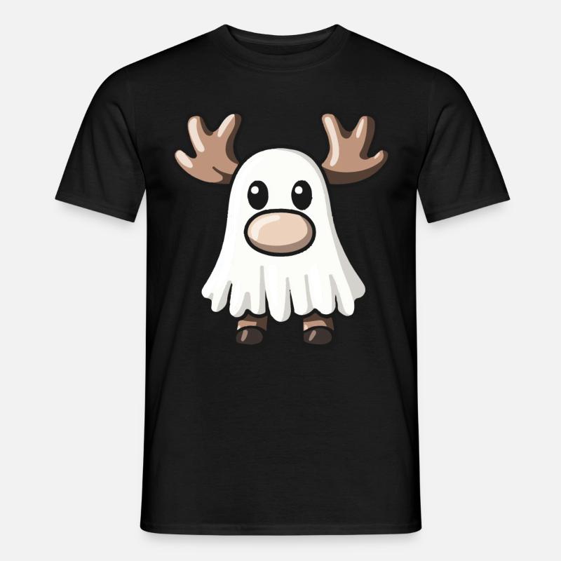 Elch Halloween Comic Geist - Männer T-Shirt - Schwarz