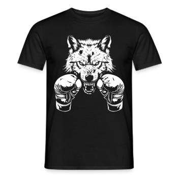Wolf Boxer Boxen MMA Kampfsport - Männer T-Shirt - Schwarz - Vorne - AI Model Male 178 light (178cm)