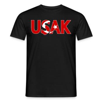 Usak Drapeau de la Turquie - T-shirt homme - noir - Devant - AI Model Male 178 light (178cm)