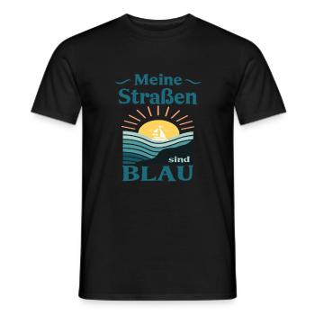 2 Meine Strassen sind blau - Männer T-Shirt - Schwarz - Vorne - AI Model Male 178 light (178cm)