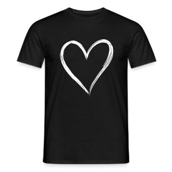 Sweet Heart Hand Drawn - Men's T-Shirt - black - Front - AI Model Male 178 light (178cm)