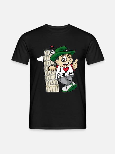 I LOVE PISA TOWER Italien Italienisch Tourist - Männer T-Shirt - Schwarz