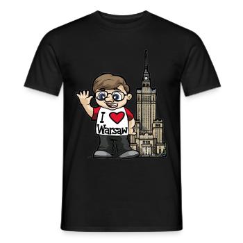I LOVE WARSAW Varsovie Pologne Polonais Tourist Polonais - T-shirt homme - noir - Devant - AI Model Male 178 light (178cm)
