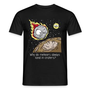 Meteor Meteorite Comet Impact Crater Gift - Men's T-Shirt - black - Front - AI Model Male 178 light (178cm)