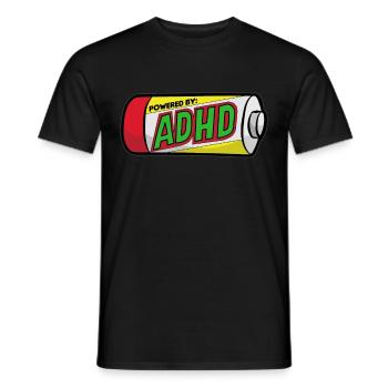 ADHD ADS ADHS Aufmerksamkeit Defizit Hyperaktiv - Männer T-Shirt - Schwarz - Vorne - AI Model Male 178 light (178cm)
