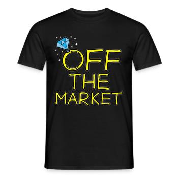 OFF THE MARKET Heirat Hochzeiten JGA Verlobung - Männer T-Shirt - Schwarz - Vorne - AI Model Male 178 light (178cm)