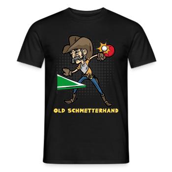 OLD SCHMETTERHAND Tischtennis Spieler Geschenk - Männer T-Shirt - Schwarz - Vorne - AI Model Male 178 light (178cm)