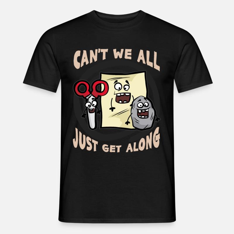 Stein Schere Papier Schnick Schnack Schnuck lustig - Männer T-Shirt - Schwarz
