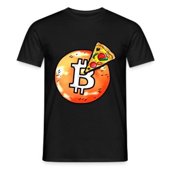 bitcoin pizza BTC Crypto Währung Blockchain - Männer T-Shirt - Schwarz - Vorne - AI Model Male 178 light (178cm)