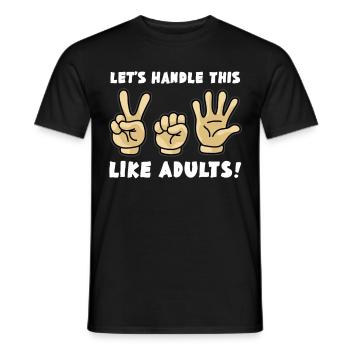 Wie Erwachsene Regeln Stein Schere Papier - Männer T-Shirt - Schwarz - Vorne - AI Model Male 178 light (178cm)