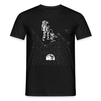 ASTRONAUT VACUUM CLEANER - Männer T-Shirt - Schwarz - Vorne - AI Model Male 178 light (178cm)