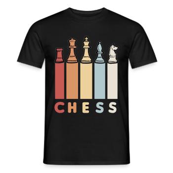CHESS RETRO Schachspieler Schachfiguren Schach - Männer T-Shirt - Schwarz - Vorne - AI Model Male 178 light (178cm)