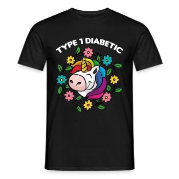 Diabetic son daughter unicorn type 1 insulin - Men's T-Shirt - black - Front - AI Model Male 178 light (178cm)