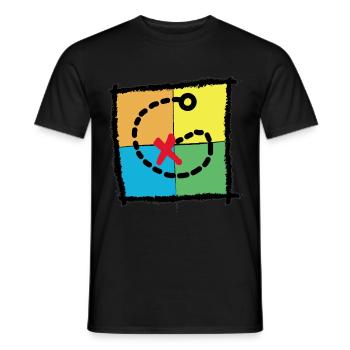 GEOCATCHER Schatzkarte GEOCACHING - Männer T-Shirt - Schwarz - Vorne - AI Model Male 178 light (178cm)