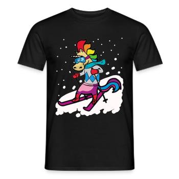 Skier Monocorne Skier Vacances de ski - T-shirt homme - noir - Devant - AI Model Male 178 light (178cm)