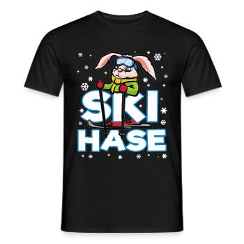 SKI HASE Lapin de neige lapin de neige - T-shirt homme - noir - Devant - AI Model Male 178 light (178cm)