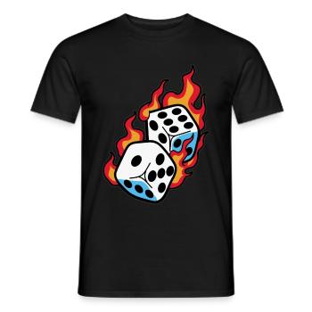 brennende Würfel Würfelspieler - Männer T-Shirt - Schwarz - Vorne - AI Model Male 178 light (178cm)