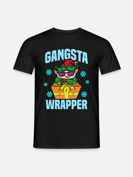 GANGSTA WRAPPER ELF - Men's T-Shirt - black