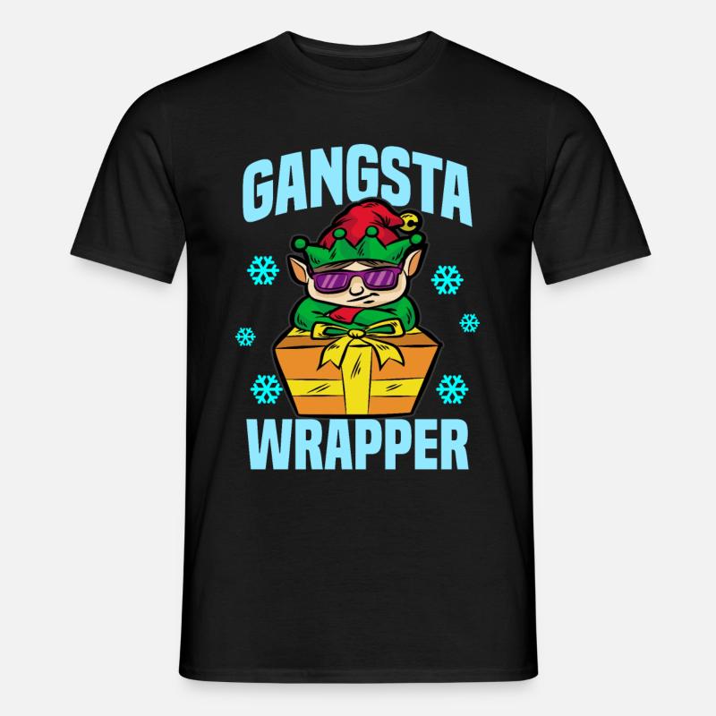 GANGSTA WRAPPER ELF - Männer T-Shirt - Schwarz