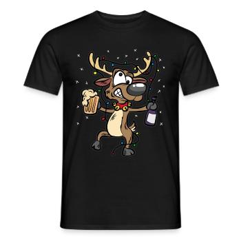 renne ivre - T-shirt homme - noir - Devant - AI Model Male 178 light (178cm)