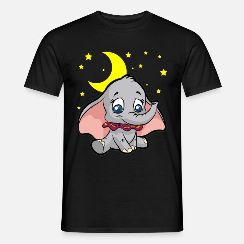 Elefant mit Segelohren - Männer T-Shirt - Schwarz