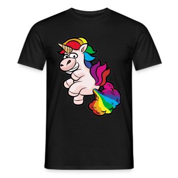 furzendes Regenbogeneinhorn - Männer T-Shirt - Schwarz - Vorne - AI Model Male 178 light (178cm)