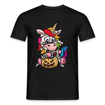 Papier toilette toilette Costume Halloween momie Licorne - T-shirt homme - noir - Devant - AI Model Male 178 light (178cm)
