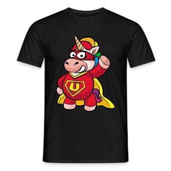 Super-héros licorne - T-shirt homme - noir - Devant - AI Model Male 178 light (178cm)