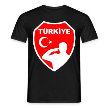 Turkey Türkiye Türkei Soldaten Stolz Ehre Trauer - Männer T-Shirt - Schwarz - Vorne - AI Model Male 178 light (178cm)