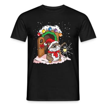 Maison de cochon d'Inde de hamster doux - T-shirt homme - noir - Devant - AI Model Male 178 light (178cm)
