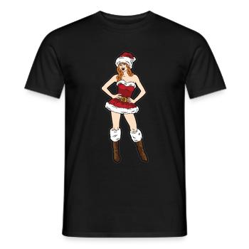 Sexy Frau Mädchen knappes Outfit Weihnachten - Männer T-Shirt - Schwarz - Vorne - AI Model Male 178 light (178cm)