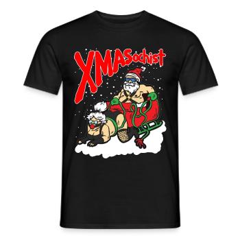 XMASochist Christmas Masochist BDSM Sadomaso - Men's T-Shirt - black - Front - AI Model Male 178 light (178cm)