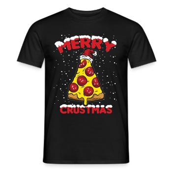 MERRY CRUSTMAS Pizza Lovers Pizzeria Salami - T-shirt homme - noir - Devant - AI Model Male 178 light (178cm)