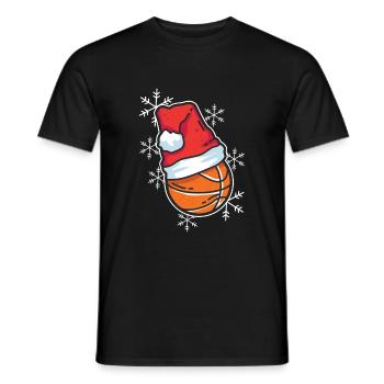 Basketball Christmas hat cap - Men's T-Shirt - black - Front - AI Model Male 178 light (178cm)