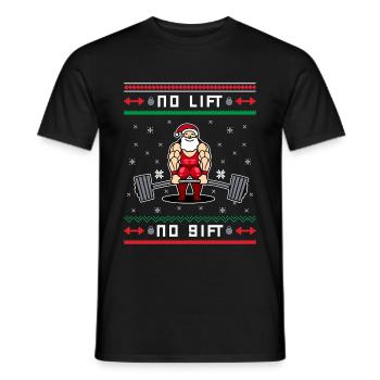 No Lift No gift Fitness Sport Langhantel Humor - Männer T-Shirt - Schwarz - Vorne - AI Model Male 178 light (178cm)