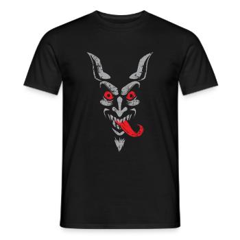 Krampus face - Men's T-Shirt - black - Front - AI Model Male 178 light (178cm)