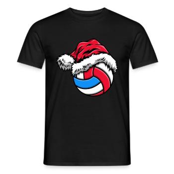 Chapeau de Noël de volleyball - T-shirt homme - noir - Devant - AI Model Male 178 light (178cm)