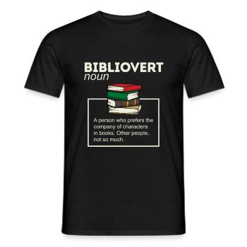 Bibliovert Books Humor Bookworm Humor - Men's T-Shirt - black - Front - AI Model Male 178 light (178cm)