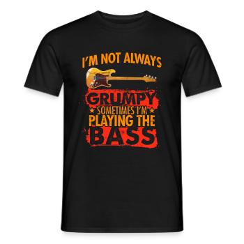 I m not always grumpy sometimes i play the bass - T-shirt homme - noir - Devant - AI Model Male 178 light (178cm)