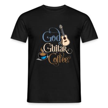 Café God Guitar - T-shirt homme - noir - Devant - AI Model Male 178 light (178cm)