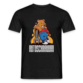 Autoschraubär Auto Schrauber Bär KFZ Mechaniker - Männer T-Shirt - Schwarz - Vorne - AI Model Male 178 light (178cm)