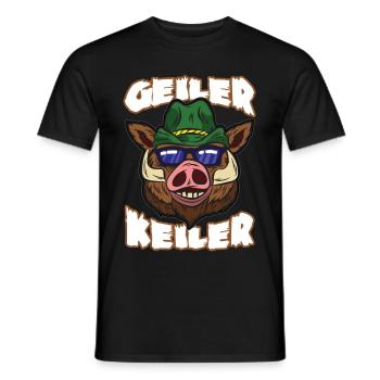 Geiler Keiler Jäger Jagd Spruch lustiger Humor - Männer T-Shirt - Schwarz - Vorne - AI Model Male 178 light (178cm)