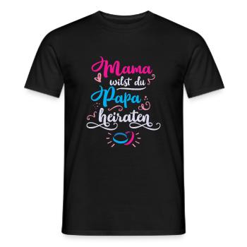Maman Veut Papa Se marier Enfants Demande en mariage - T-shirt homme - noir - Devant - AI Model Male 178 light (178cm)