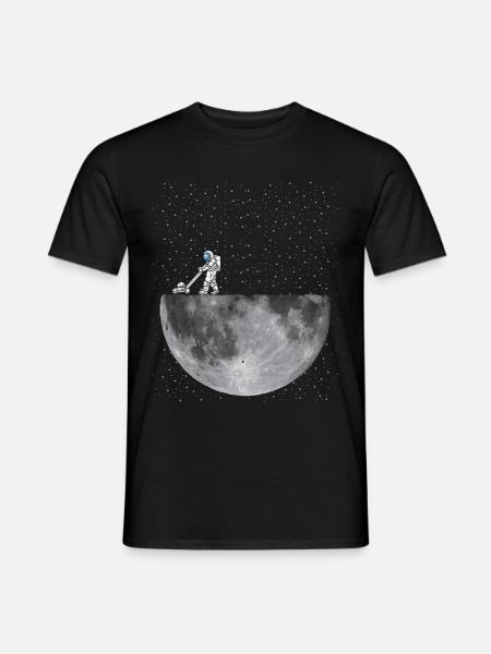 ASTRONAUT NETTOYANT LA LUNE - T-shirt homme - noir