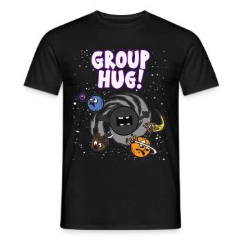 GROUP HUG Black Hole Funny saying wormhole - Men's T-Shirt - black - Front - AI Model Male 178 light (178cm)