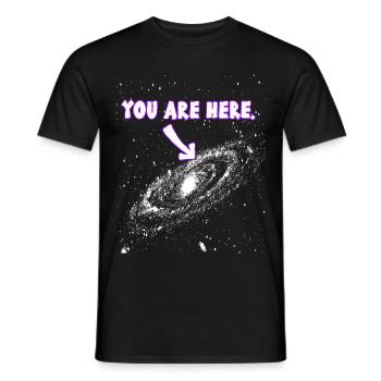 VOUS ÊTES ICI Poussière dans l'univers Humour Drôle - T-shirt homme - noir - Devant - AI Model Male 178 light (178cm)