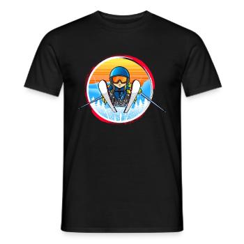 Skier Professional Pistensau Ski Vacation Humor Funny - Men's T-Shirt - black - Front - AI Model Male 178 light (178cm)