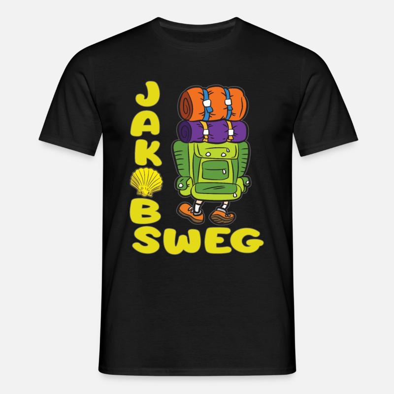 JAKOBSWEG vandrere pilgrimstur pilgrimshell - T-shirt til herrer - sort