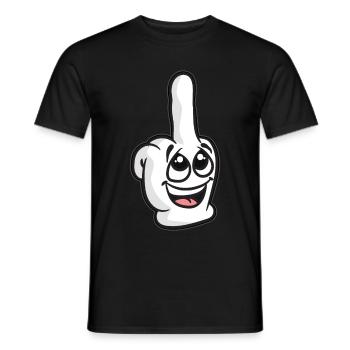 Lachender Mittelfinger Frecher Stinkefinger Humor - Männer T-Shirt - Schwarz - Vorne - AI Model Male 178 light (178cm)