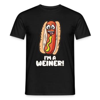 IM A WEINER Cheeky sausage hot dog humor - Men's T-Shirt - black - Front - AI Model Male 178 light (178cm)